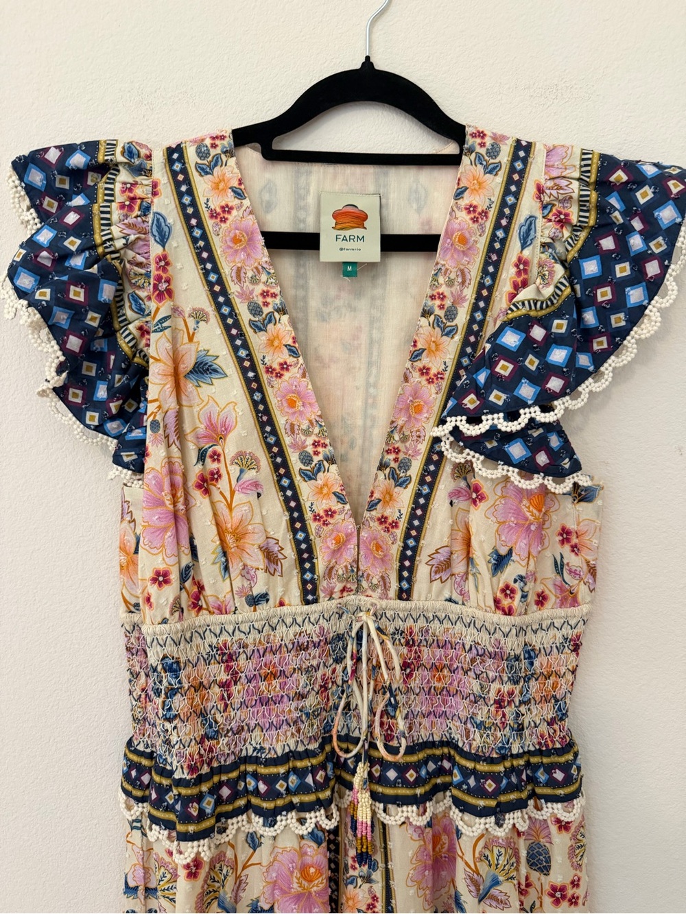 FARM Rio Superbloom Tapestry Maxi Dress Size Medium Feminine Resortwear Summer - Picture 2 of 11